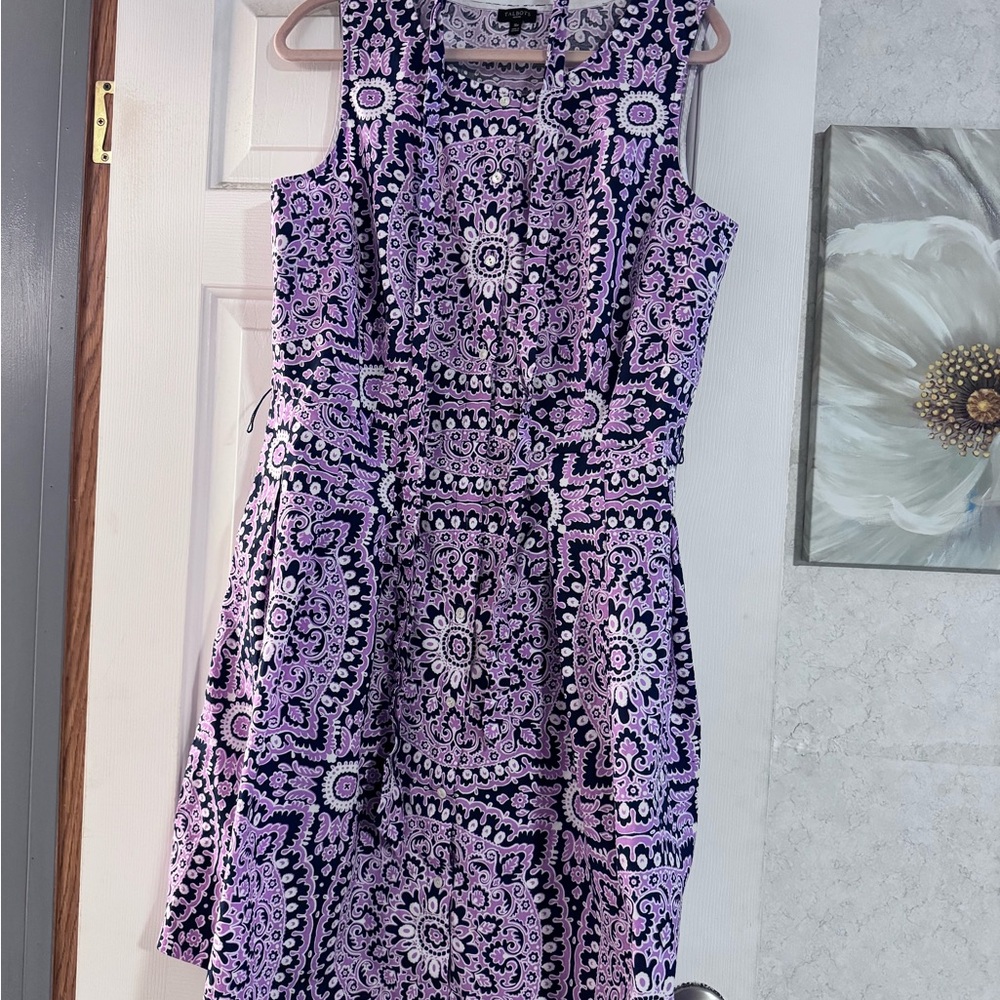 Talbots Petite Purple Paisley Dress
